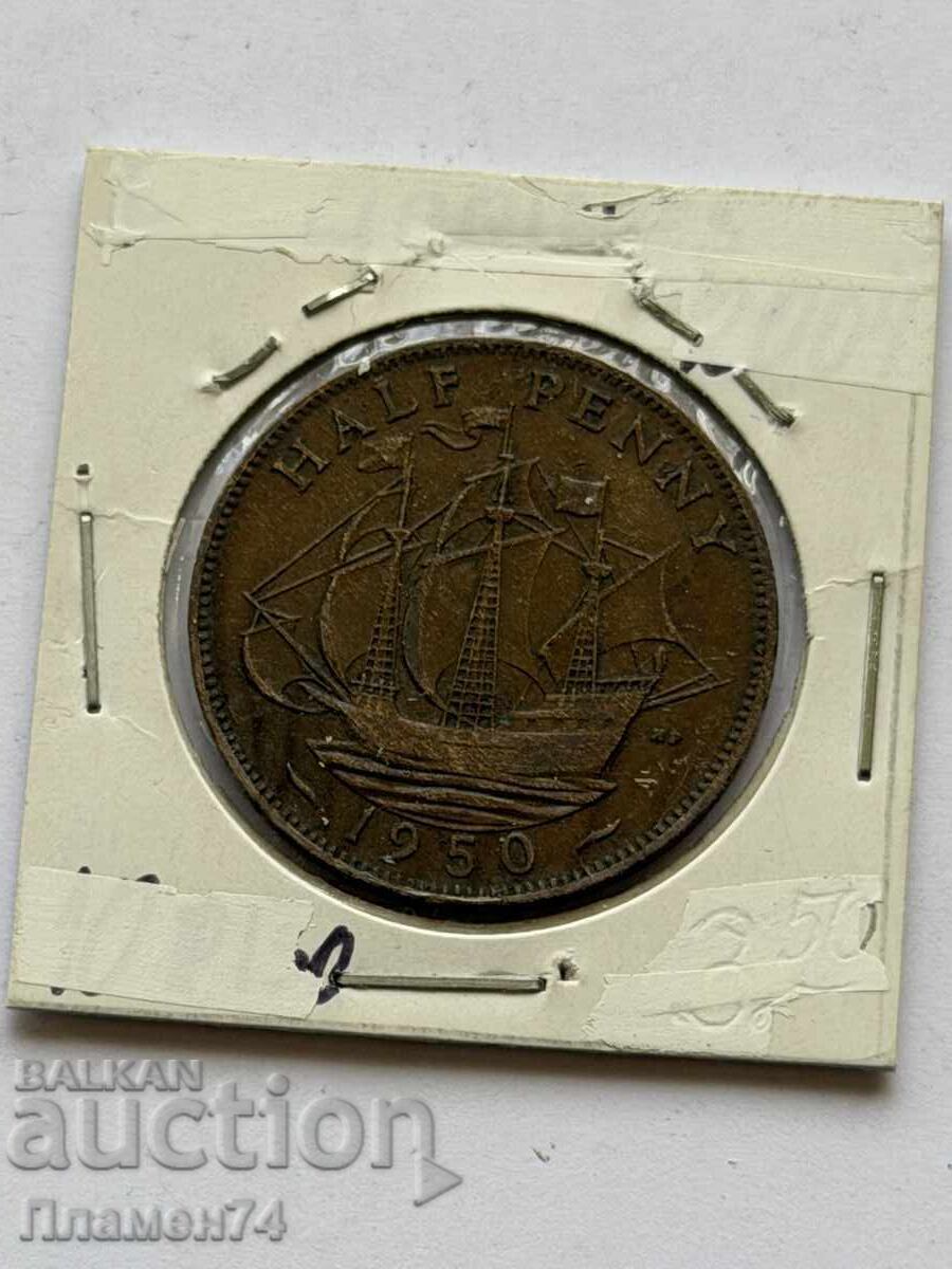 1/2 πένα 1950 Μεγάλη Βρετανία με τιμή € 1.50 | 2.93 BGN