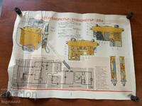 EDUCATIONAL POSTER CHART MILITARY AFFAIRS CIVIL DEFENSE-70X50 CM