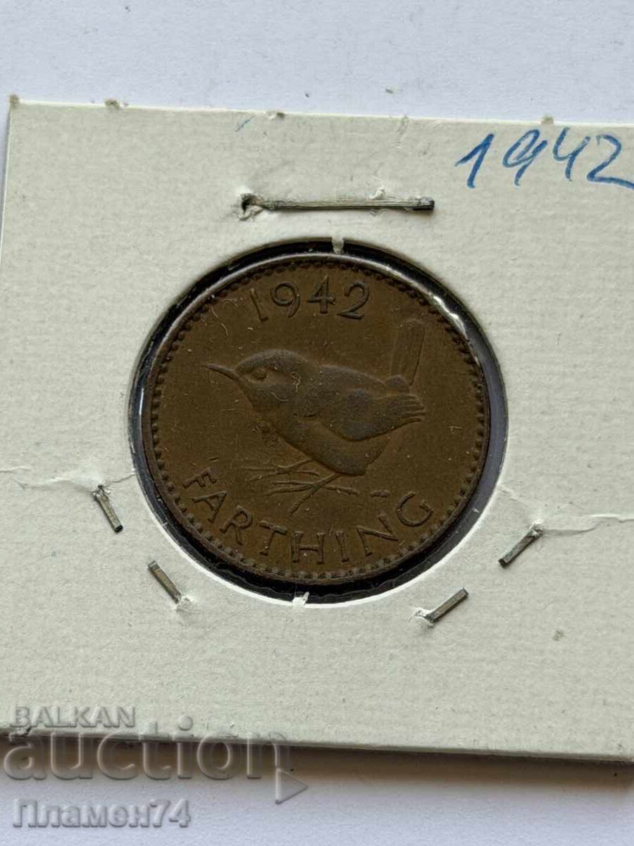 1 фартинг 1942 Великобритания с цена € 1.50 | 2.93 лв.