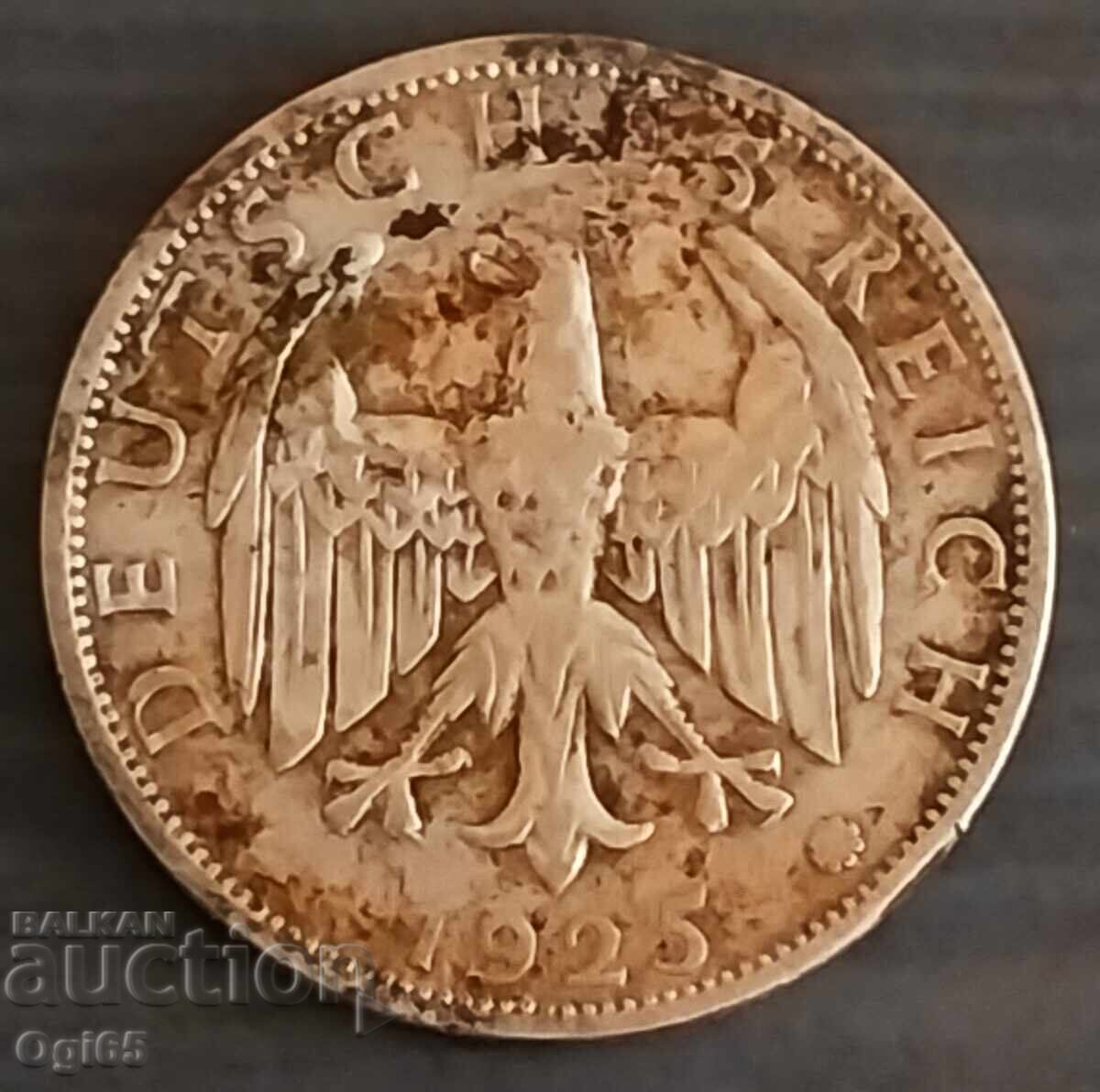 Monedă veche de argint din Germania 2 Marci 1925 cu preț € 5.00 | 9.78 BGN