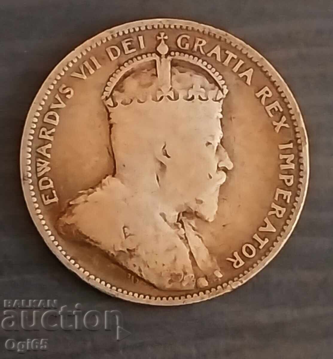 Παλιό ασημένιο νόμισμα Καναδά 25 Cents 1909 με τιμή € 3.10 | 6.06 BGN