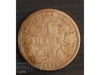 Стара Сребърна монета от Германия 1 Марка 1875 година