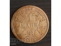 Стара Сребърна монета от Германия 1 Марка 1875 година