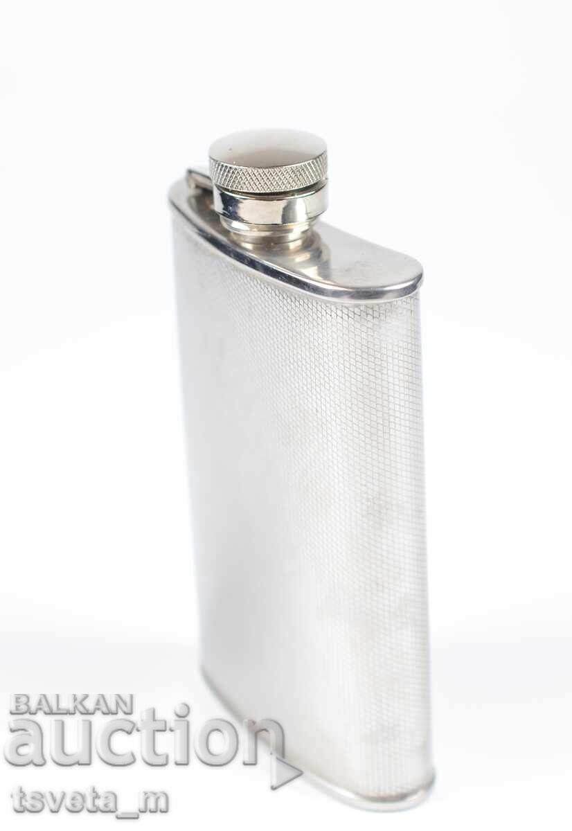 Auction  Metal alcohol flask 3 1/2 oz / 120 ml
