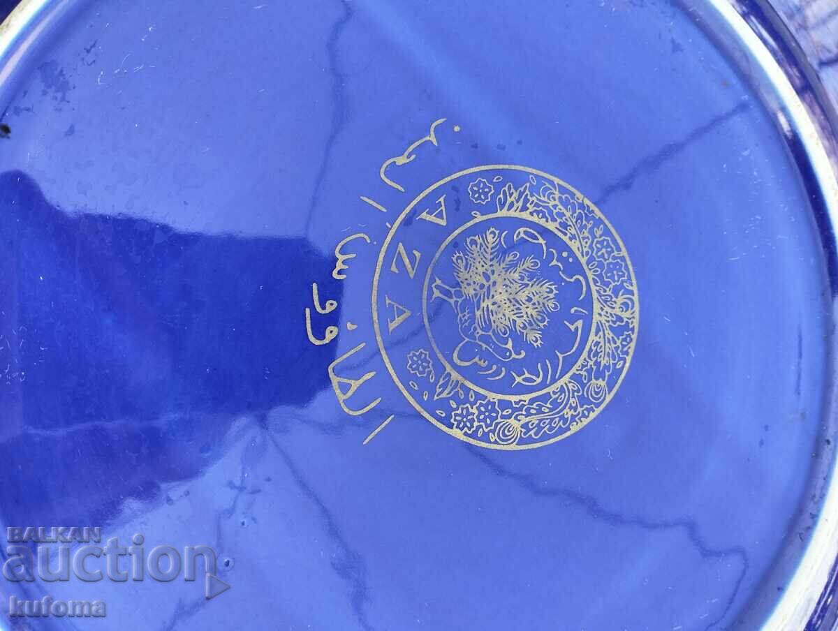 Farfurie veche mare din porțelan pictată manual - 5