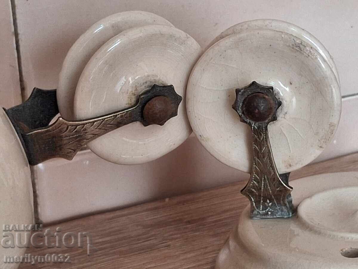 Livrarea Greutate porțelan rolă tavan de la un candelabru vechi lampă cu gaz