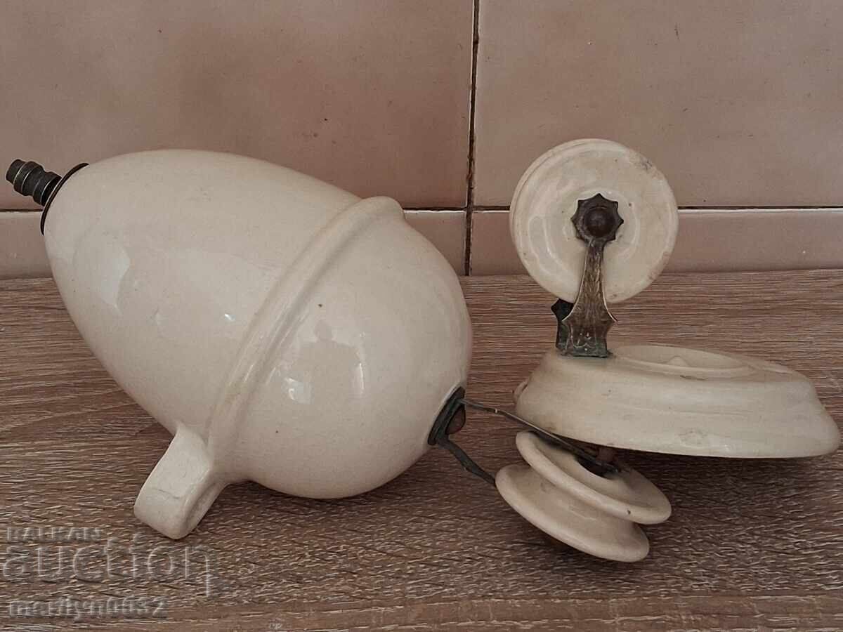 Greutate porțelan rolă tavan de la un candelabru vechi lampă cu gaz - 6
