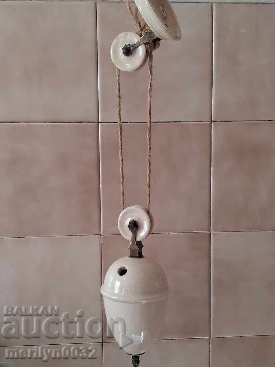 Greutate porțelan rolă tavan de la un candelabru vechi lampă cu gaz