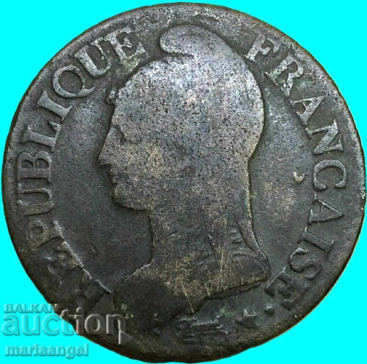 Γαλλία 5 λεπτά 1796 Lan 5 BI - σπάνιο - 7