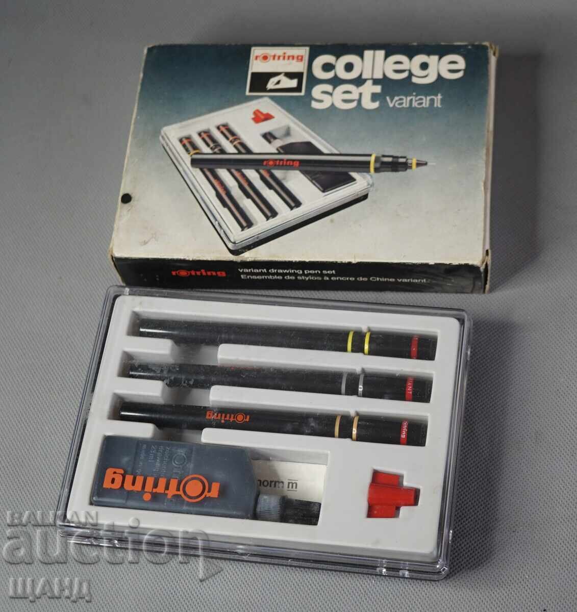 SET ROTRING COLLEGE Rapidografe germane SET CU CUTIE
