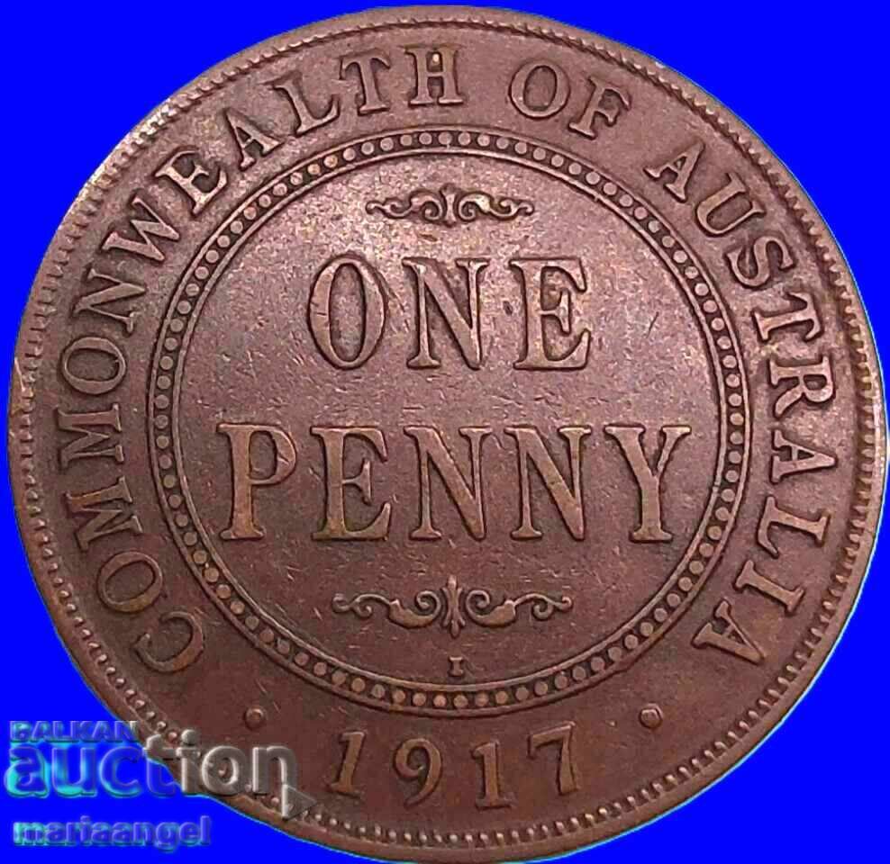 Δημοπρασία Αυστραλία 1 πένι 1917 Γεώργιος V 30 χιλ. χαλκός