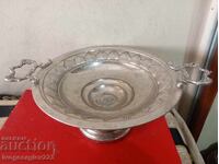 Silver-plated fruit bowl, bowl, basket in Art Nouveau style