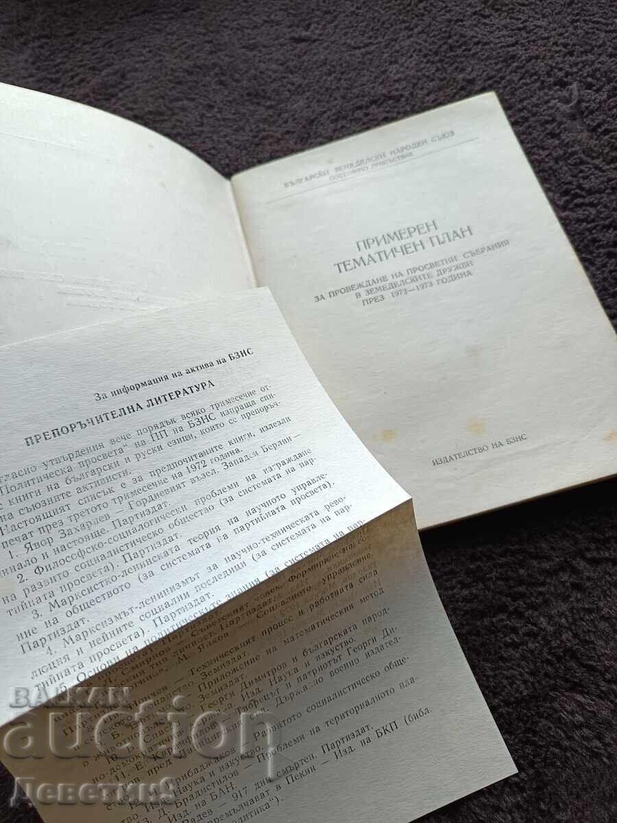 Auction  Sample thematic plan of the BZNS - 1973