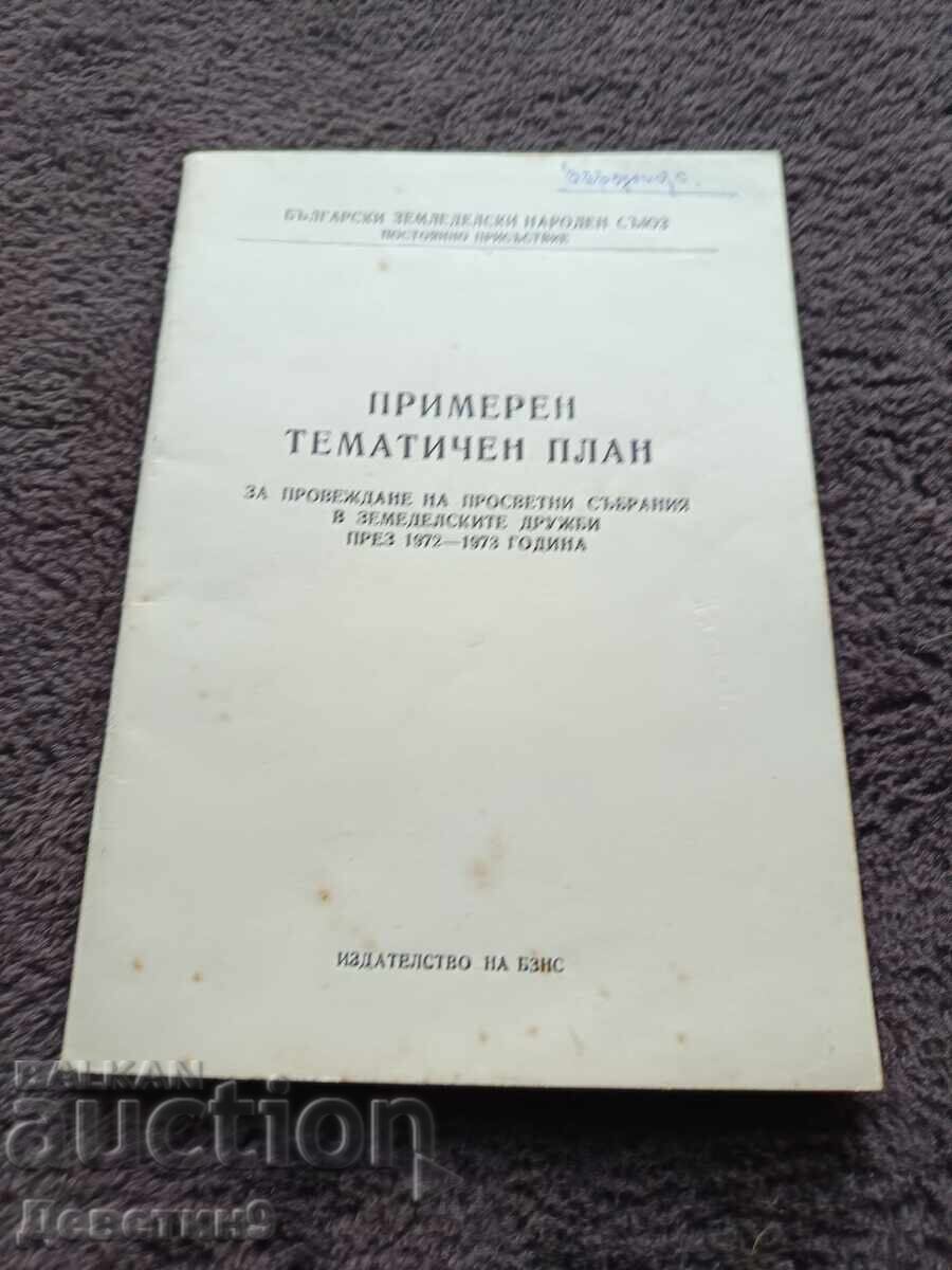 Sample thematic plan of the BZNS - 1973