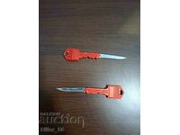 Metal folding knives in the shape of a key!