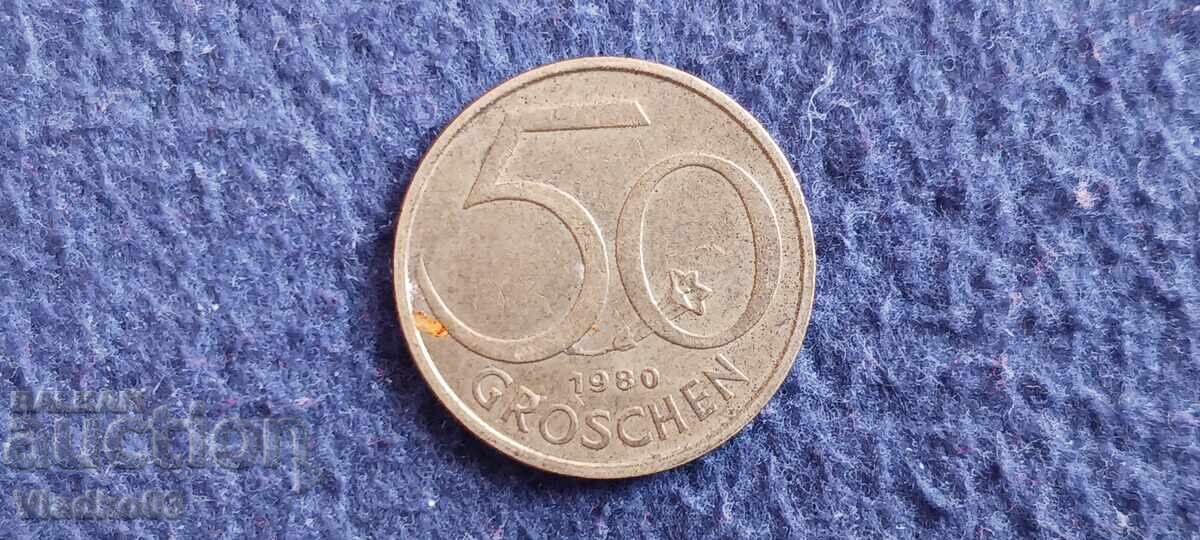 Austria 50 groschen 1980
