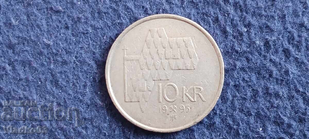 Норвегия 10 крони 1995