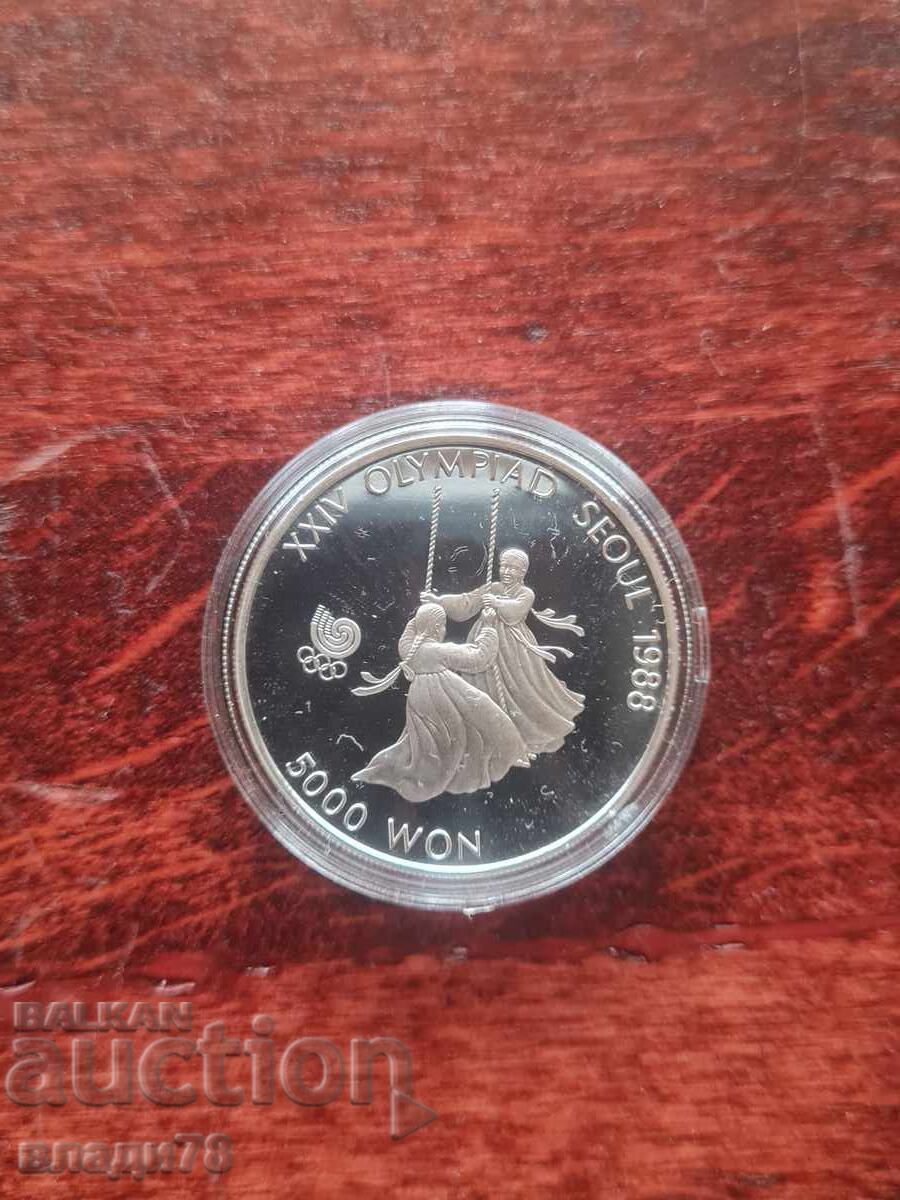 Silver coin 5000 won 1987 with price € 28.00 | 54.76 BGN