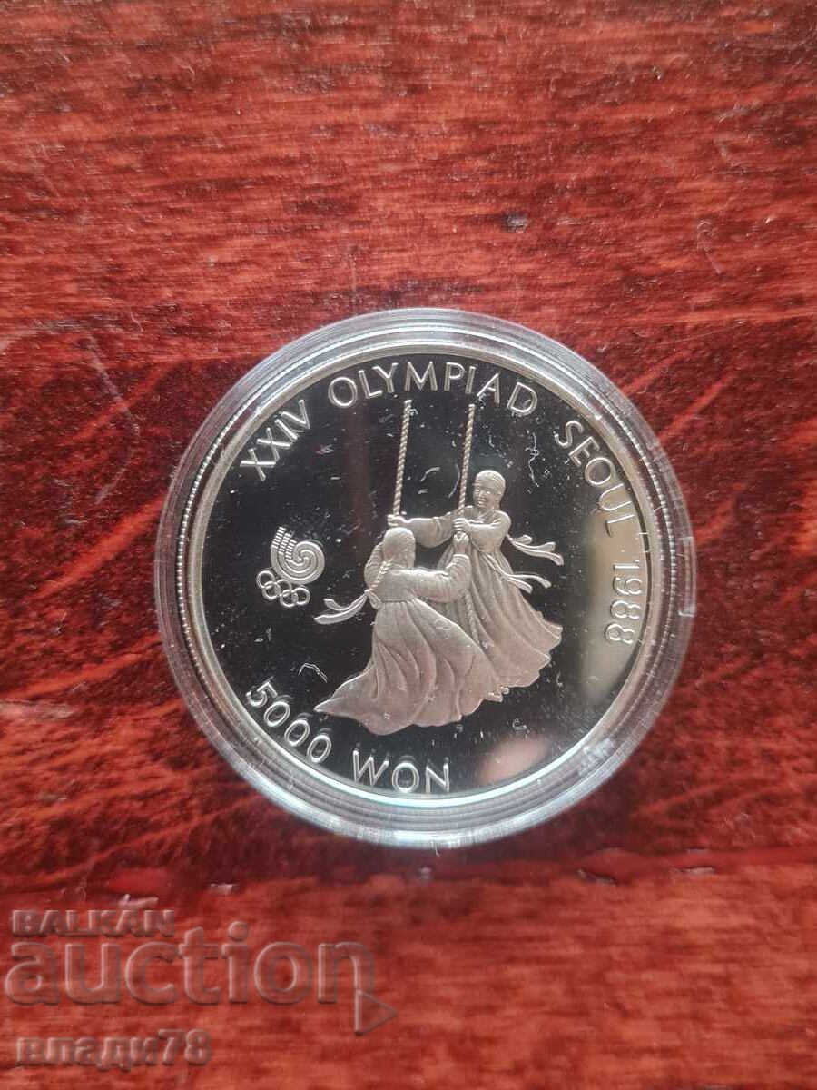 Silver coin 5000 won 1987