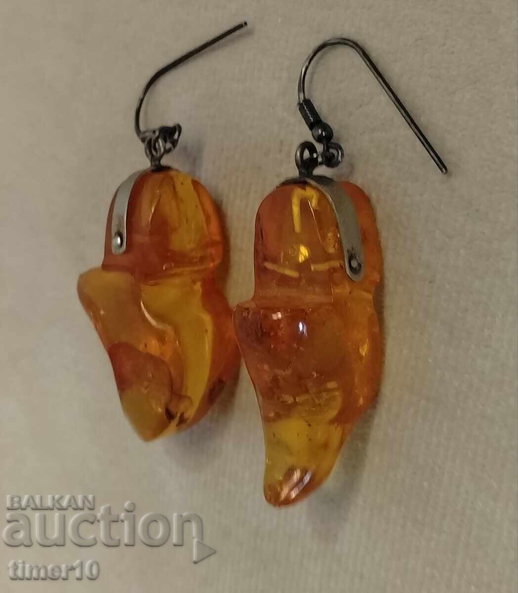 Delivery of Russian amber earrings with a hook