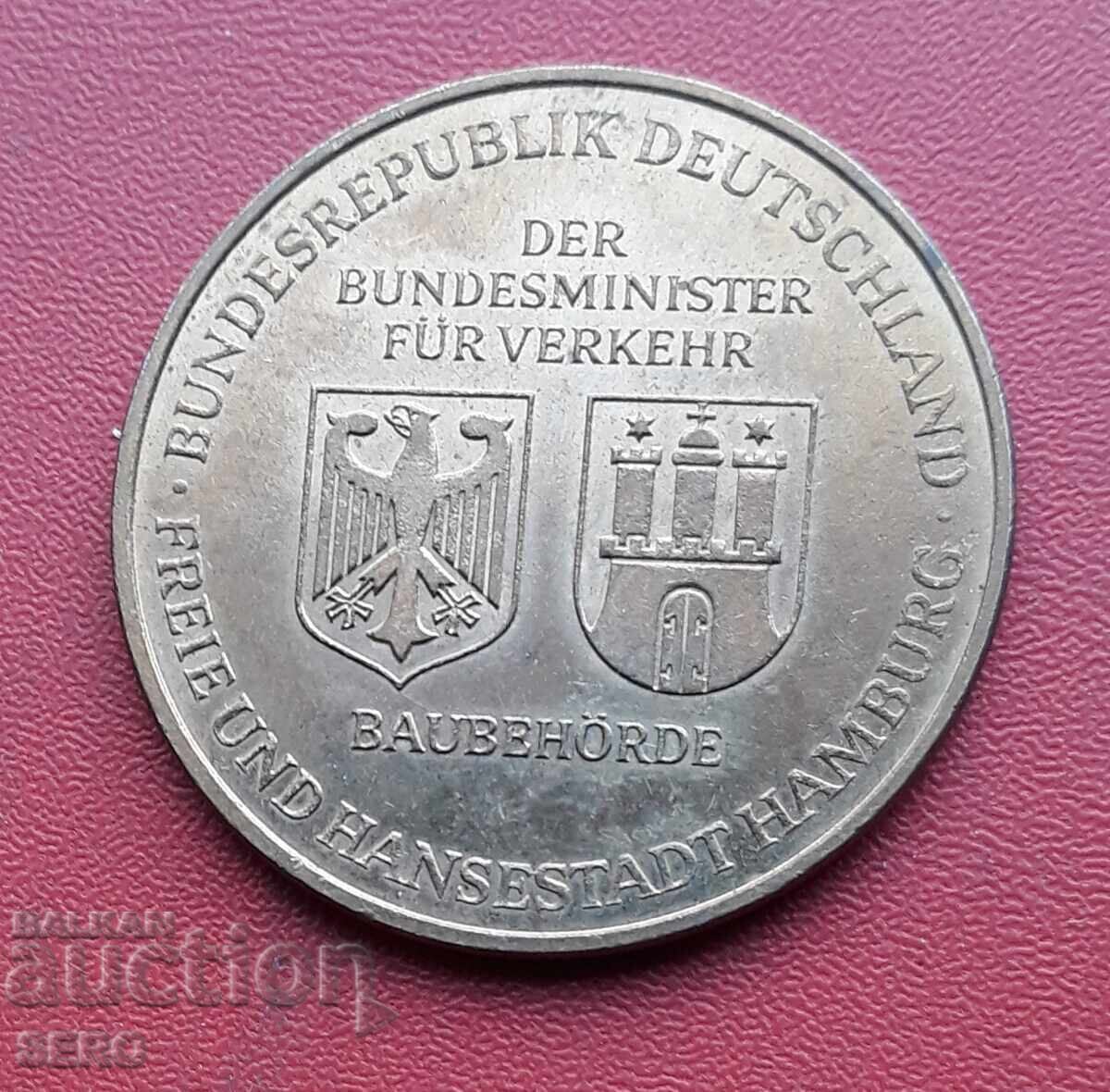 Medal - Germany - Hamburg - Elbe Tunnel 1975 with price € 0.80 | 1.56 BGN