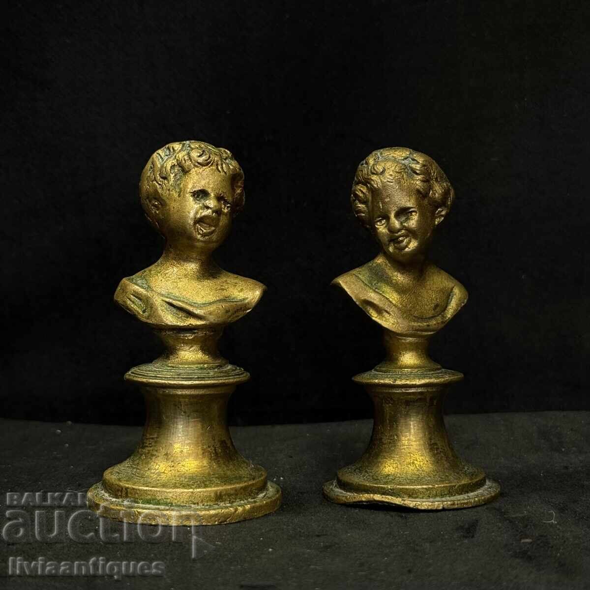 Set de două busturi decorative mici