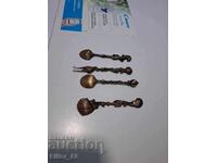 Lingurițe superbe cu furculiță, motive marine