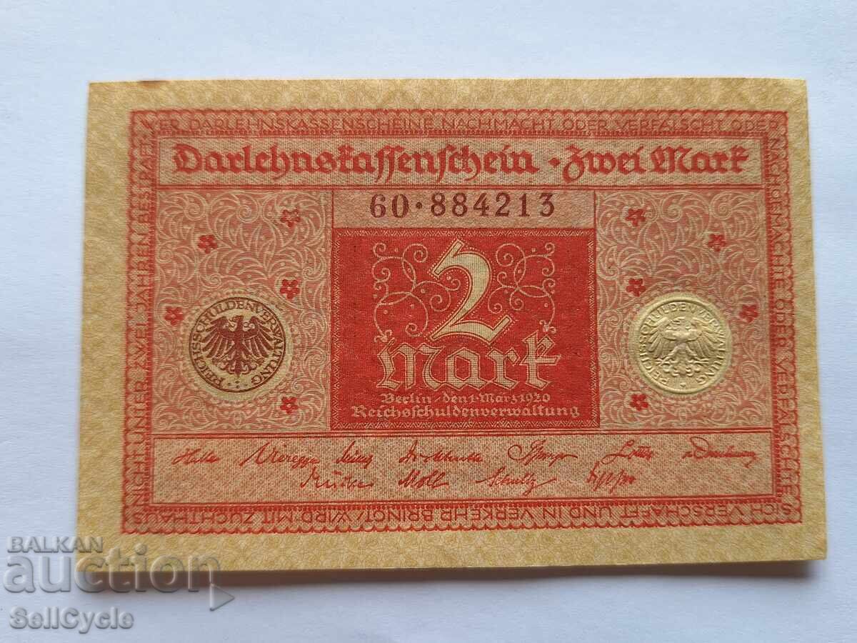 ✅GERMANIA - 2 mărci 1920 - UNC❗