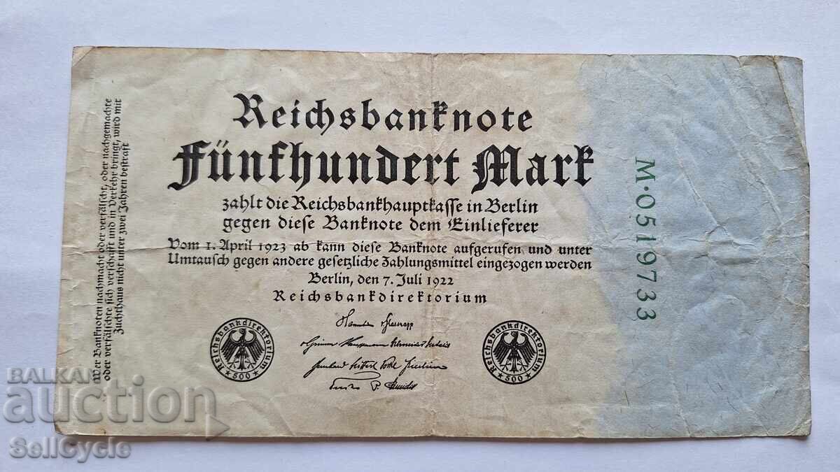 ✅GERMANIA - 500 mărci 1922❗