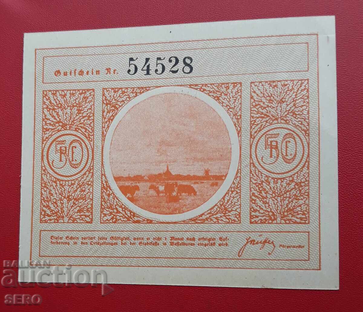 Bancnotă-Germania-Schleswig-Holstein-Wesselburen-50 pfennig