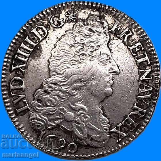 Licitație Franța 1/2 Écu 1690 A - Paris Ludovic al XIV-lea argint