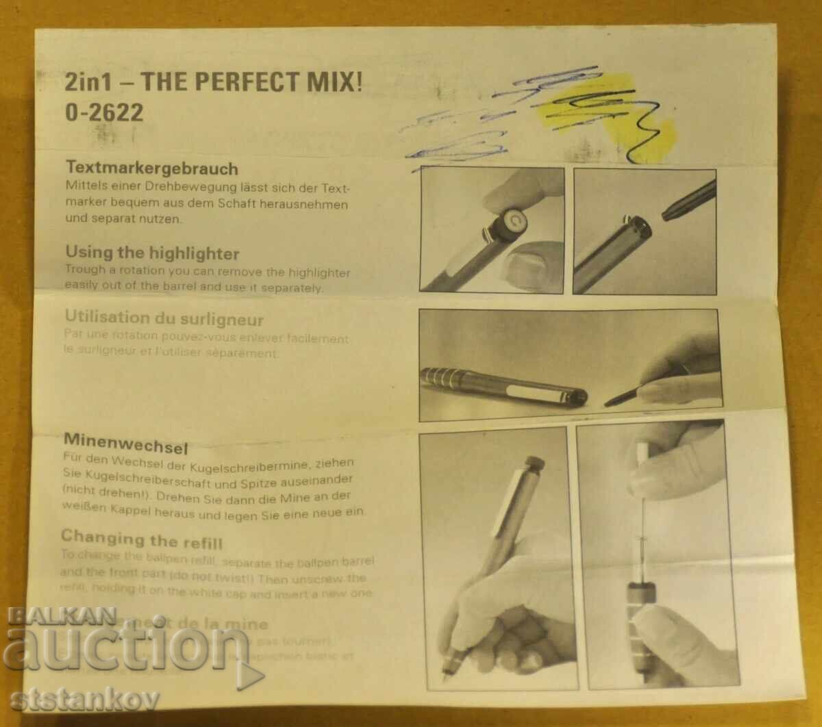 "UMA" 0-2622 Silver tone & CT 2 in 1 German Ballpoint pen - 7