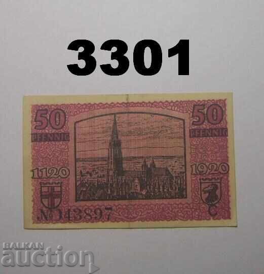 Freiburg i. Br. 50 pfennig 1920 Германия с цена € 1.00 | 1.96 лв.