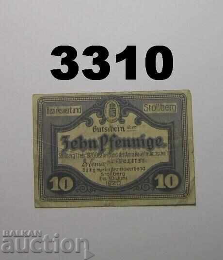 Stollberg 10 pfennig 1920 Germania