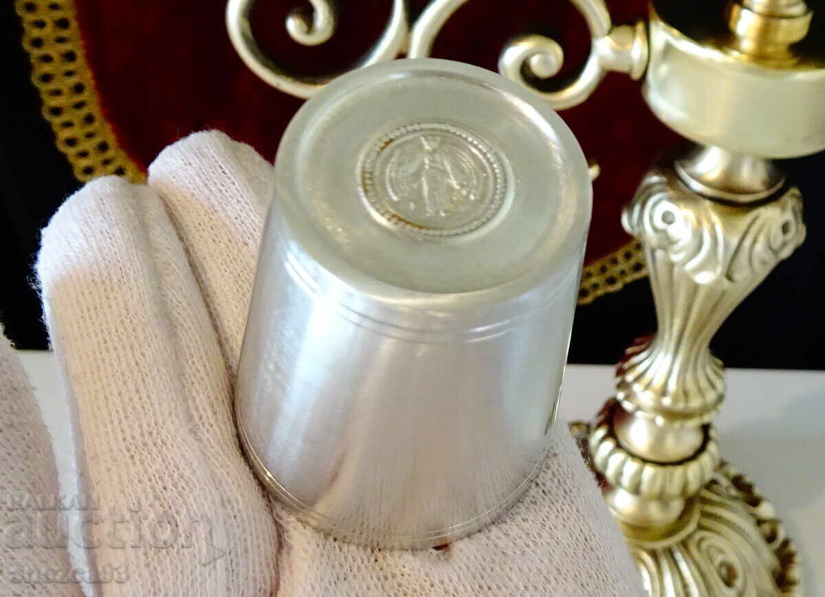 Pahar din cositor pentru rachiu, dragon - 5