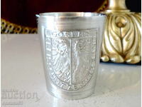 Pahar din cositor pentru rachiu, dragon