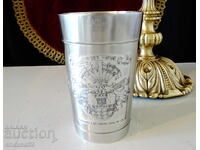 Калаена чаша 450 мл.,рицар,замък,знамена.