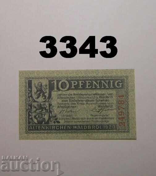 Altenkirchen Waldbröl 10 pfennig 1920 Германия