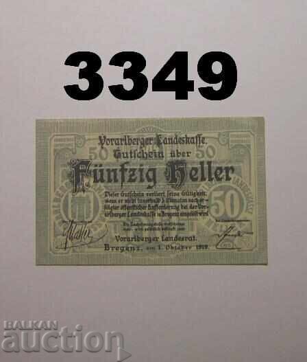 Vorarlberg Bregenz 50 heller 1919 Αυστρία