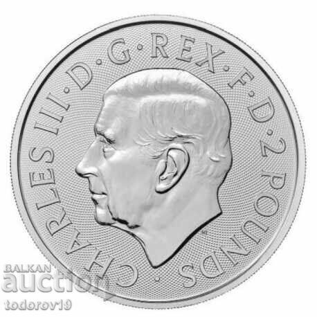 Сребро 1oz Сребро Св. Георги и Дракона 2024 - Великобритания с цена € 109.99 | 215.12 лв.
