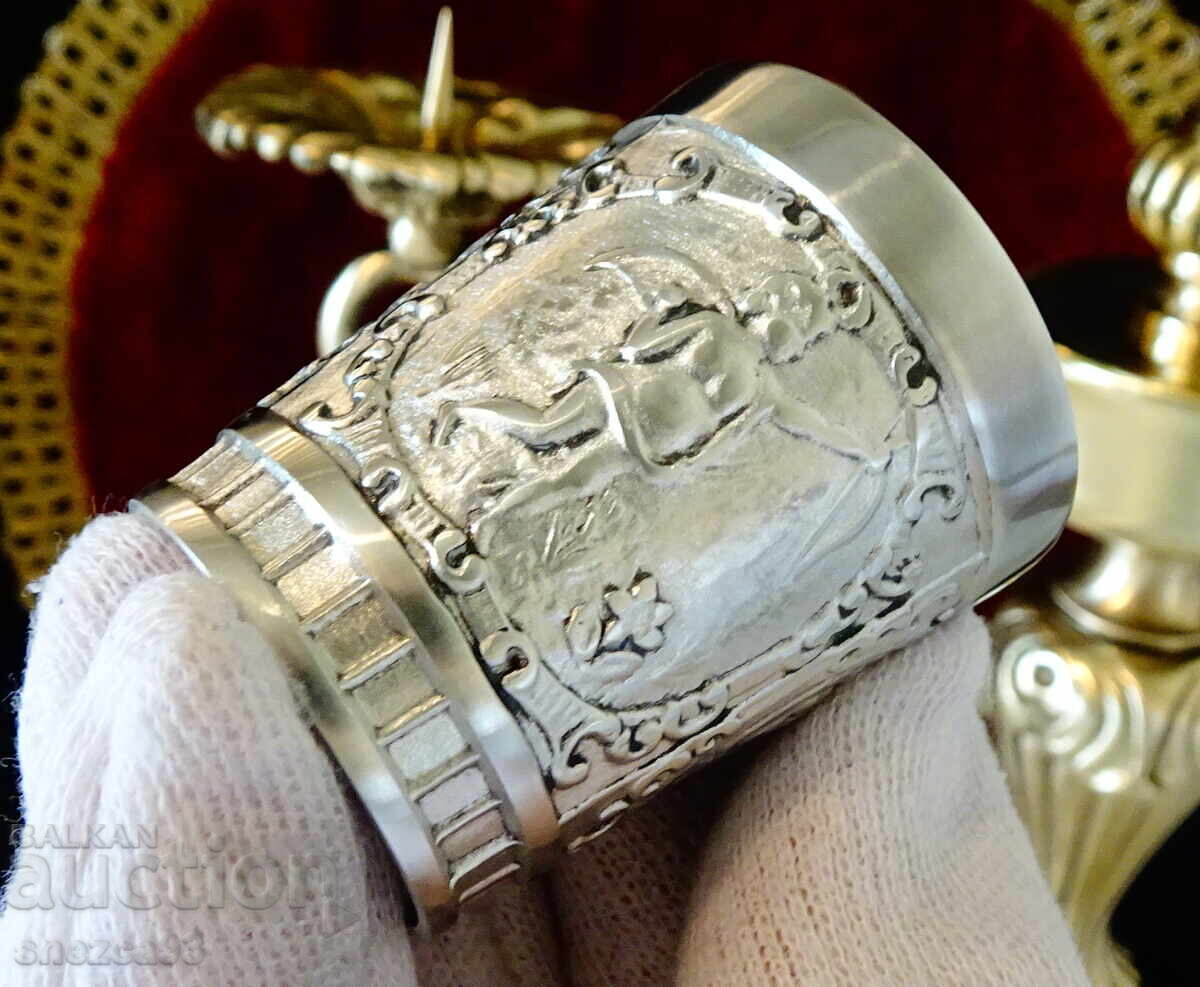 Κασσιτερένια ποτήρια για ρακί Άγγελος, Τρομπετίστας, Τουφέκια - 7