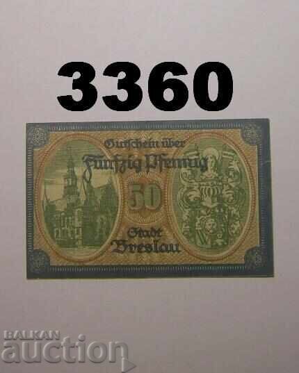 Breslau 50 pfennig 1920 Γερμανία Πολωνία με τιμή € 1.50 | 2.93 BGN
