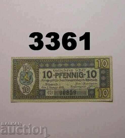 Biberach 10 pfennig 1918 Germania