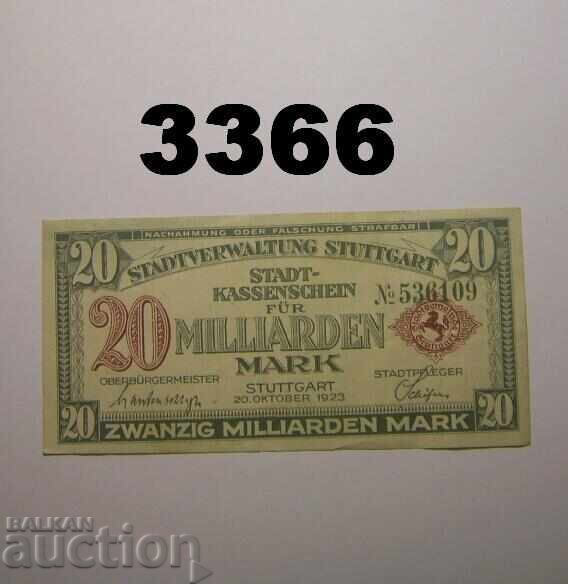 Stuttgart 20 miliarde mărci 1923 Germania