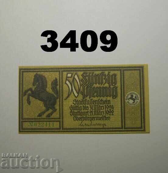 Stuttgart 50 pfennig 1922 Германия с цена € 1.40 | 2.74 лв.