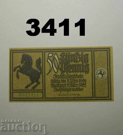 Στουτγκάρδη 50 πφένιχ 1922 Γερμανία με τιμή € 1.50 | 2.93 BGN