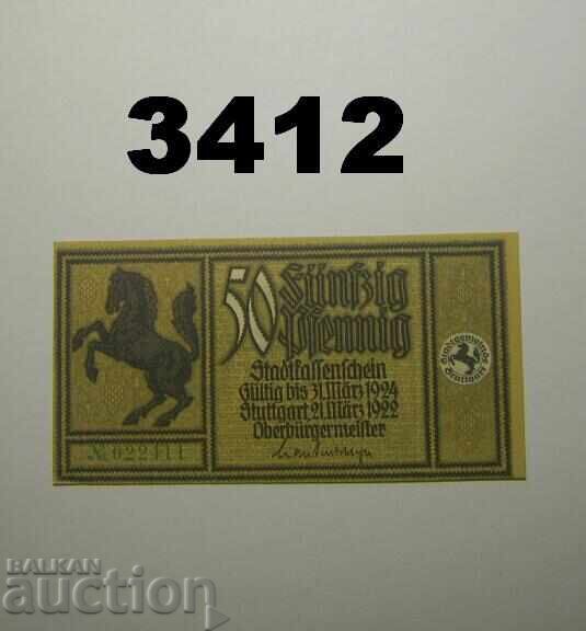 Stuttgart 50 pfennig 1922 Germany with price € 1.00 | 1.96 BGN
