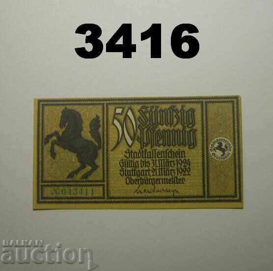 Stuttgart 50 pfennig 1922 Германия с цена € 1.00 | 1.96 лв.