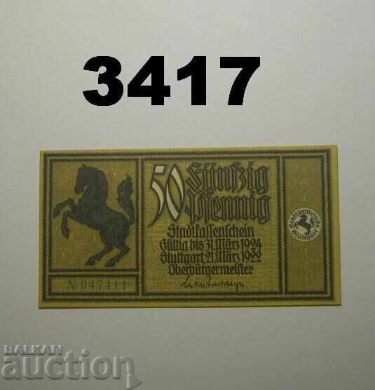 Στουτγκάρδη 50 πφένιχ 1922 Γερμανία με τιμή € 1.00 | 1.96 BGN