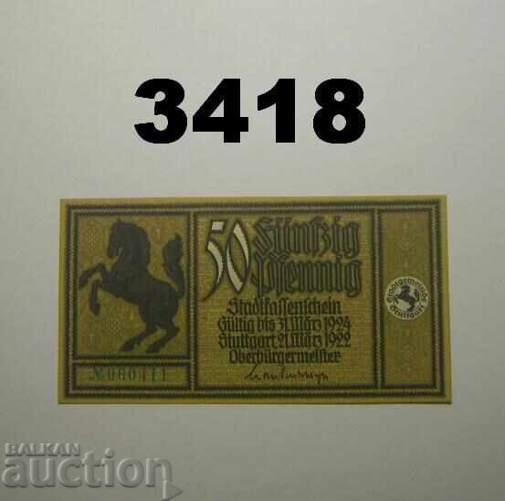 Στουτγκάρδη 50 πφένιχ 1922 Γερμανία με τιμή € 1.50 | 2.93 BGN